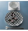 5 Piece Komon Japanese Porcelain 23cm Lunch Plate Set