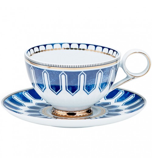 Palais Deco Porcelain Teacup Saucer (Set of 2)